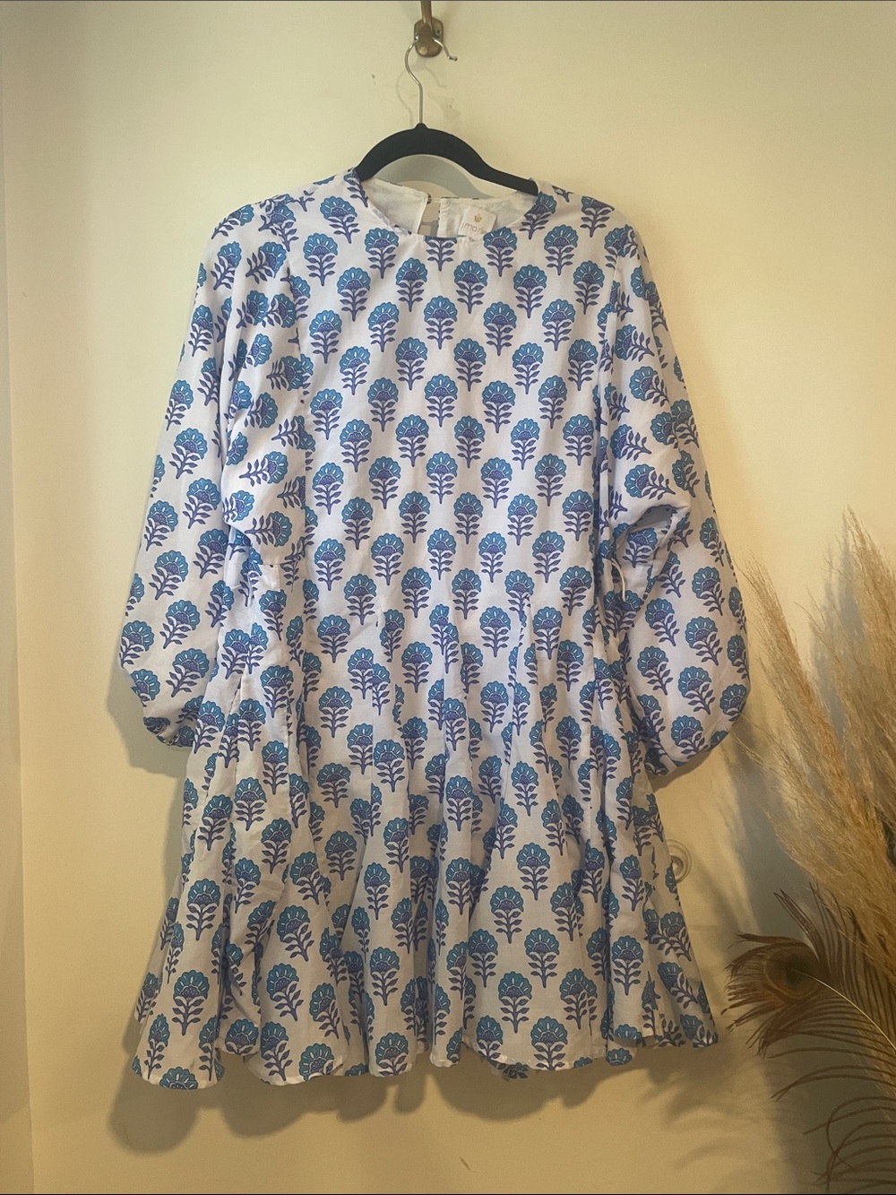 j.marie Larson Blue Floral Print Mini Dress Sz S B130